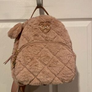 BNWT JUICY COUTURE Lets Get Cozy Dusty Blush Viral Furry Backpack